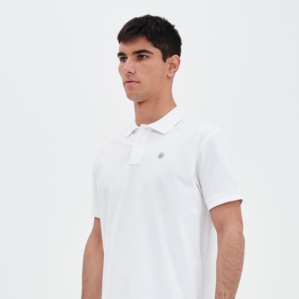 Basehit Ανδρικό T-shirt Πόλο WHITE-221.BM35.68GD