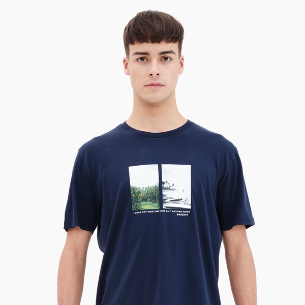Basehit Ανδρικο T-Shirt NAVY BLUE - 221.BM33.42