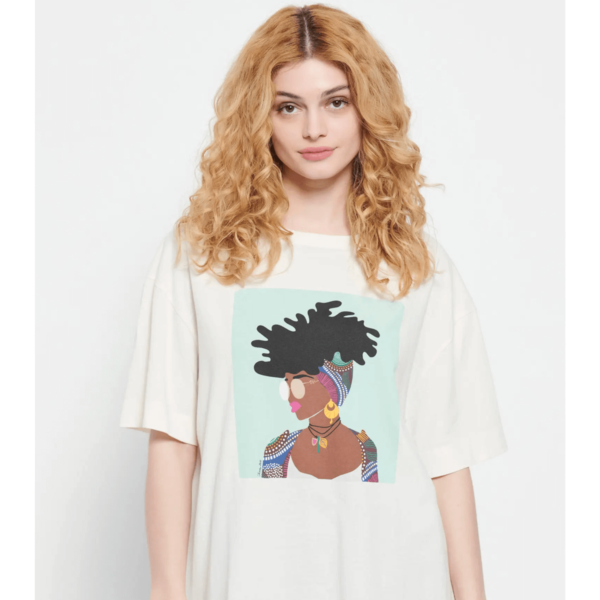 Funky Buddha Loose fit t-shirt από οργανικό βαμβάκι με τύπωμα